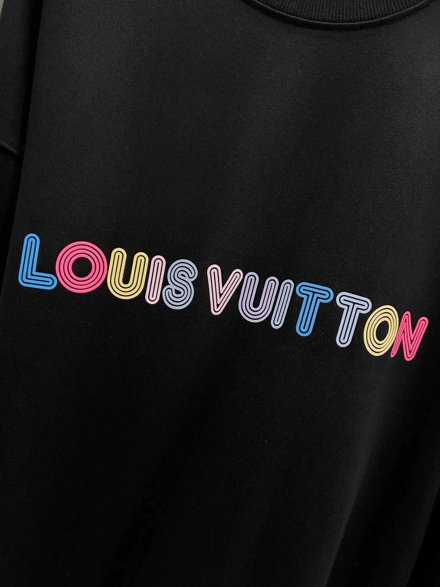 🅿️260 1v Louis* 2025 Autumn and Winter New Style Customized Double Yarn Fabric Round Neck Long Sleeve Sweater Classic Letter Foaming Technology High-End Version! The same loose version for men and women S M L XL XXL five sizes color black white